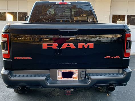 2019 Black Ram Rebel - added red highlighting to emblems + red stripe + subdued American flag to ...