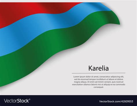 Wave flag of karelia is a region of russia Vector Image