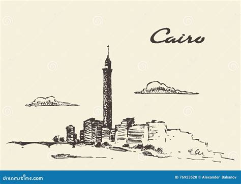 Cairo Skyline Silhouette. Vector Illustration | CartoonDealer.com ...