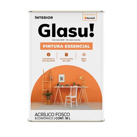 Tinta Glasu Acr Lica Essencial Fosco L Branco Neve Lojas Buriti