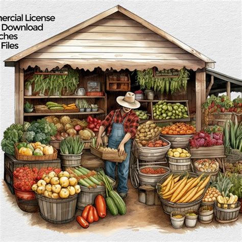 Farmers Market Stand Clipart - Etsy