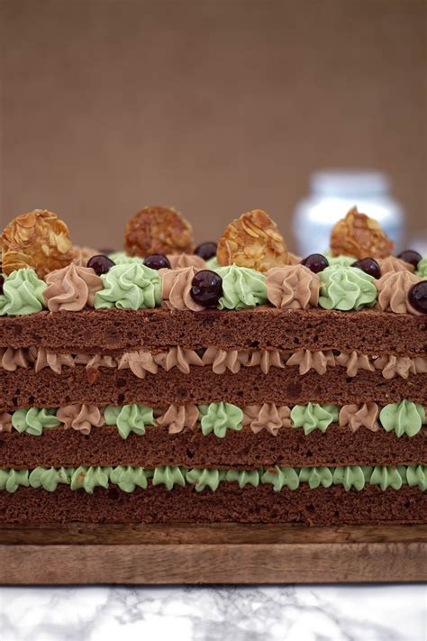 Naked Cake Mit Nougat Pistazien Und Kirschen Marion S Kaffeeklatsch