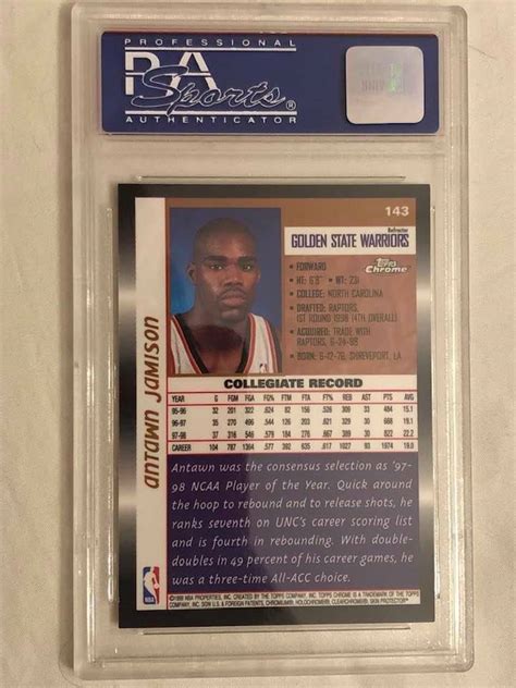 Topps Chrome Antawn Jamison Rookie Rc Refractor Psa Mint Ebay