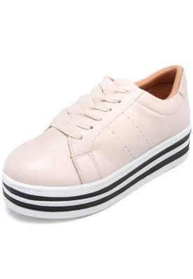 Tênis Flatform DAFITI SHOES Listras Nude Compre Agora Dafiti Brasil