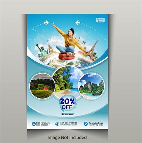 Reisen Flyer Design Template Premium Vektor