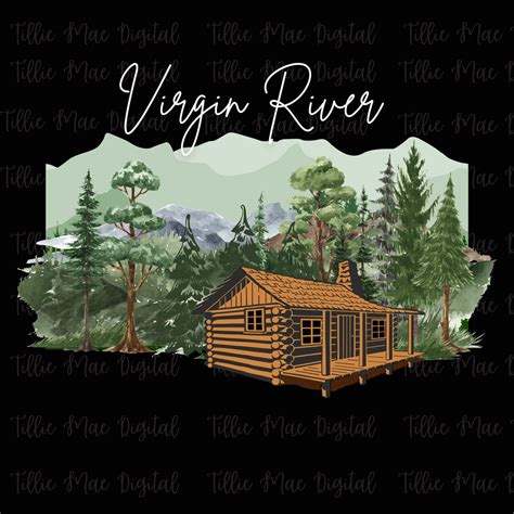 Log Cabin Virgin River Inspired Trees Mountains PNG Gift - Etsy