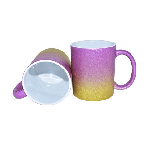 TAZA CER GLITTER BICOLOR 11OZ Crazy Transfer