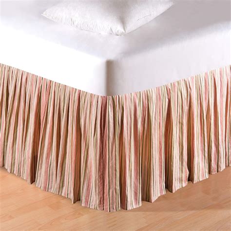 Candf Home 78x80 King Bed Skirt Dust Ruffle Pink And Sage