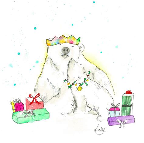 Christmas Card Polar Bears Lovelilly