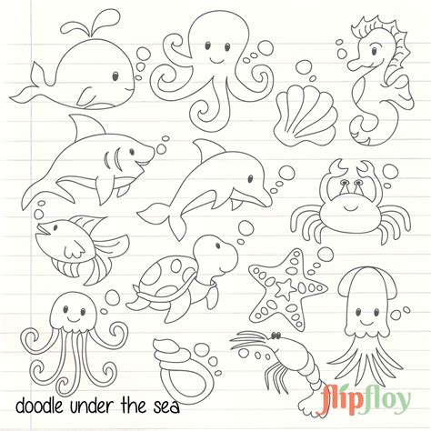 Easy Sea Creatures To Draw - MIT Printable