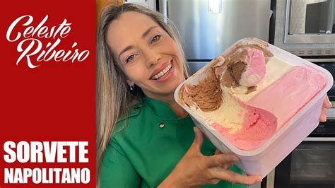 Sorvete Profissional Sabor Napolitano Morango Creme E Chocolate