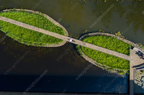 Aerial view of Erasmusgracht bridge, Amsterdam, Netherlands - Stock ...