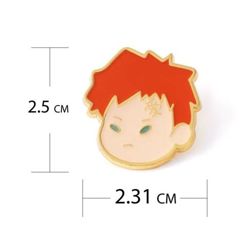 Naruto Gaara Chibi Head Enamel Pin Distinct Pins