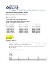 Mm Unit V Docx Mm Business Math And Statistical Measures Unit