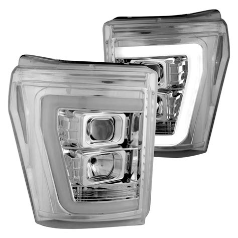 Recon Clc Chrome Led Drl Bar Halo Projector Headlights