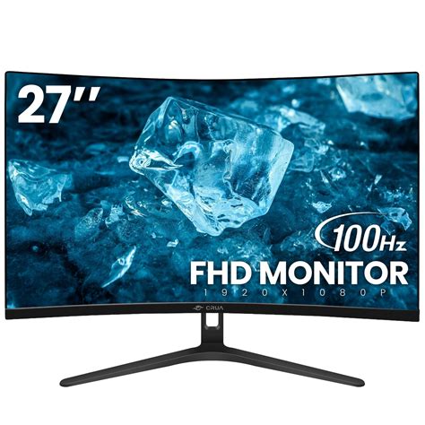 "CRUA 27"" FHD 100Hz Curved Gaming PC Monitor, High Resolution 1080P ...