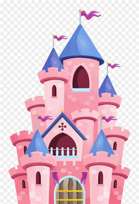 Pink castle on transparent background PNG - Similar PNG