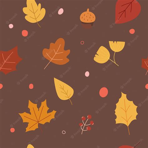 Premium Vector Autumn Leaves In Seamless Pattern