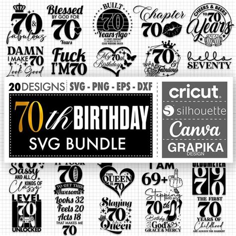 70th Birthday Svg 70th Birthday Png 70 Birthday Png 70 And Fabulous Svg