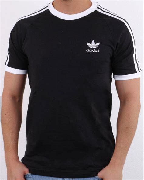 Adidas Originals Retro 3 Stripes T Shirt Black 80s Casual Classics