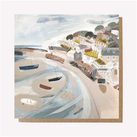 Mousehole Harbour Cornwall Greetings Card Salt Art Supply