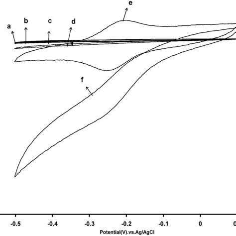 A Recorded Cyclic Voltammograms Of Bare Gc Electrode In 01 M