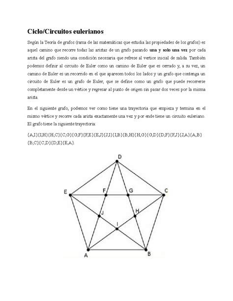 Ciclos Eulerianos Explicacion Del Tema Ciclo Circuitos Eulerianos