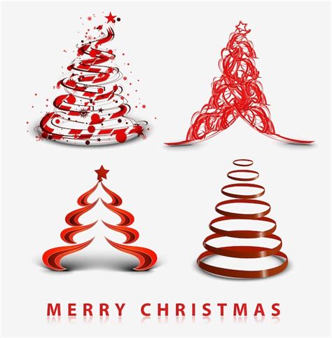 Premium Vector Abstract Christmas Tree Background Set