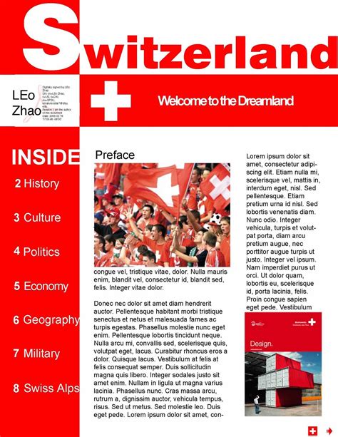Switzerland News letter by Leo X. ZHAO at Coroflot.com