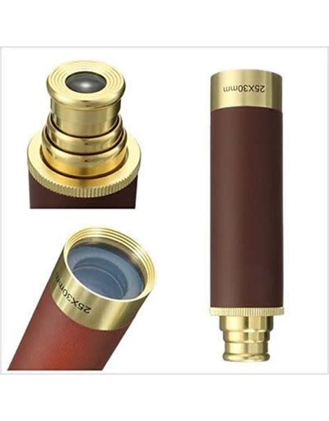 25x30 Zoomable Spyglass Pirate Brass Telescope Collapsible Handheld