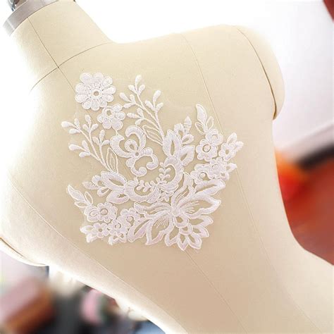 Graceful Ivory Wedding Lace Applique Bridal Lace Applique For Etsy