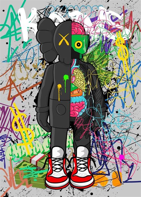 Graffiti Kaws Poster Picture Metal Print Paint By Biopic Studio