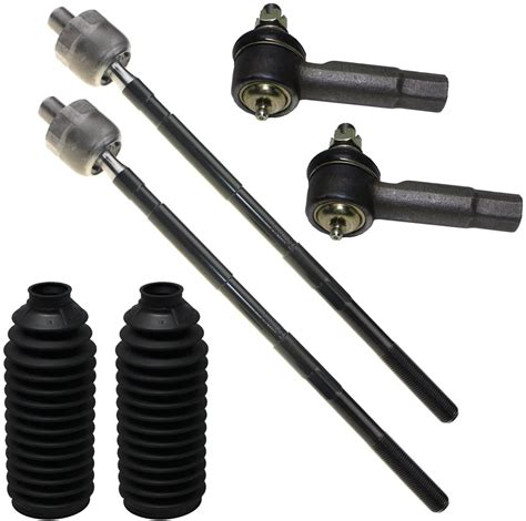 Detroit Axle 6pc Front Outer Inner Tie Rod W Tie Rod Boot Suspension