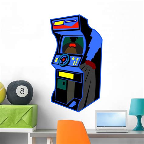retro arcade video game wall decal mural  wallmonkeys vinyl peel