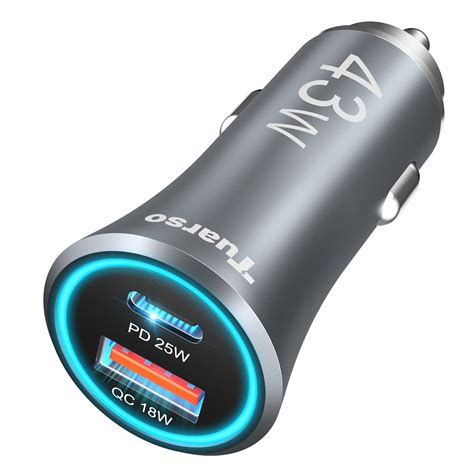 Tuarso W Car Charger Fast Charging Car Mobile Charger With Dual Port