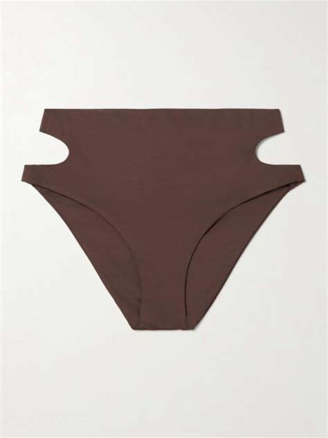 KIKI DE MONTPARNASSE La Sirene Cutout Bikini Briefs Chocolate REVERSIBLE