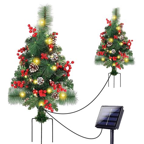 Prinxy Solar Christmas Tree Lights Christmas Tree Lights Christmas Ball Garden Decorative Lights