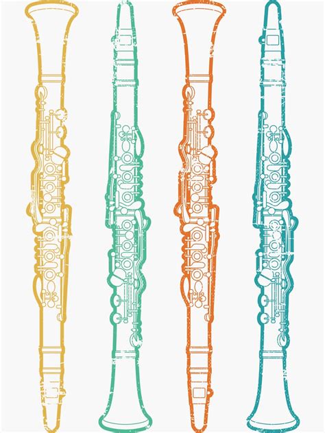 Retro Vintage Clarinet Clarinets For Musicians Sticker For Sale By