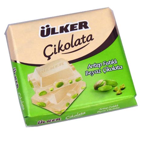 Ülker Beyaz Antep Fıstıklı Kare Çikolata 65 Gr