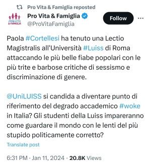 Provita Onlus Accusa La Cortellesi Di Essere Woke Preferiranno La