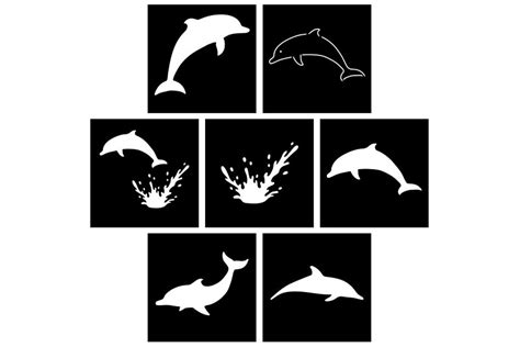 Dolphin Stencil Dolphins Bundles Stencil Dolphin Splash Ocean Digital