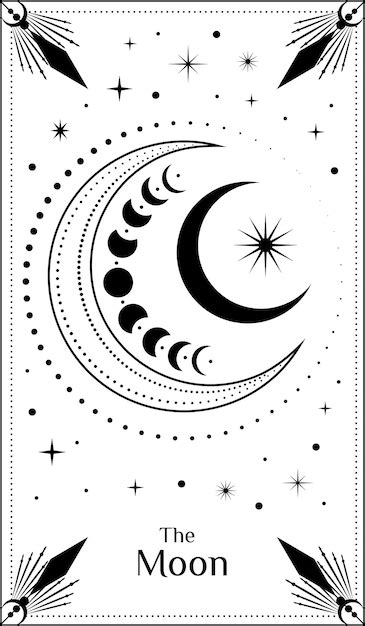 Premium Vector Tarot Cards Divination Mystical Poster Vector Illustration