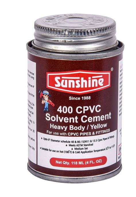 400 Sunshine CPVC Solvent Cements 118 ML Tin Can At Rs 129 In Bhiwandi