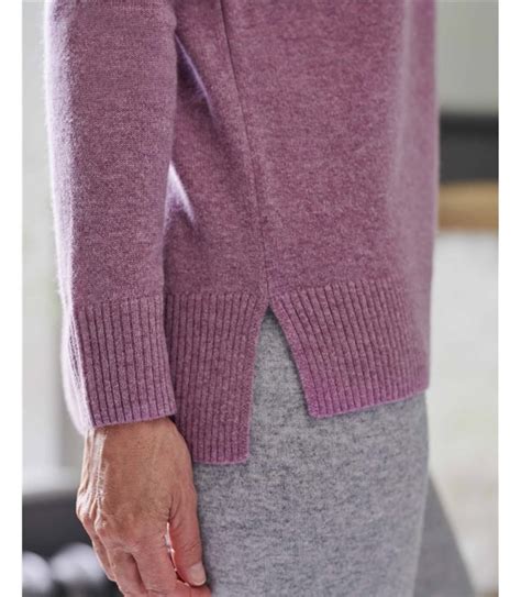 Lavender Mist Pure Cashmere Luxurious Cashmere Boxy Polo Neck Jumper