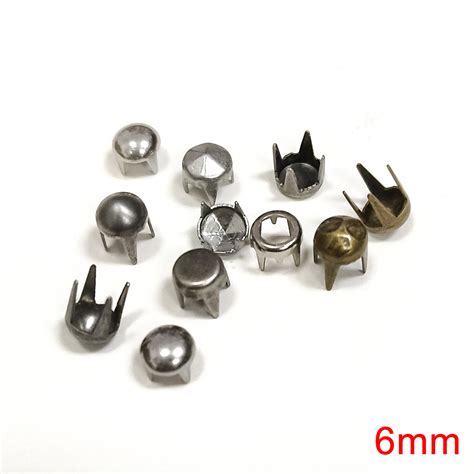 6mm Four Claw Rivets Round Spike Studs Pyramid Hollow Rivets For