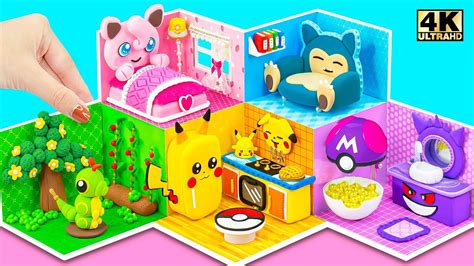 Make 5 Color Pokemon House With Pikachu Kitchen Pokeball Jigglypuff