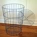 Vintage Industrial Wire Basket with Lid Blue by dwellbeing