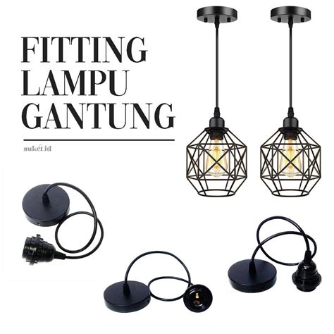 Jual Fitting Gantung Kap Lampu Fitting Lampu Lampu LED Lampu Kuning