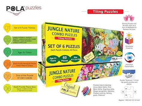 Buy Pola Puzzles Jungle Nature Super Combo Set Of 6 Jigsaw Puzzles For