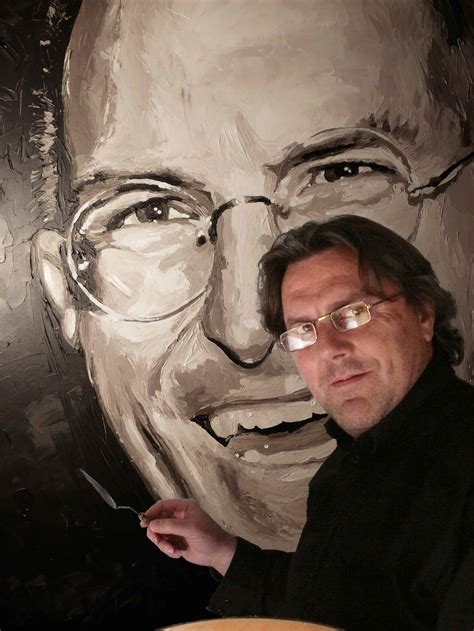 Steve Jobs portrait painting by artist Peter Engels